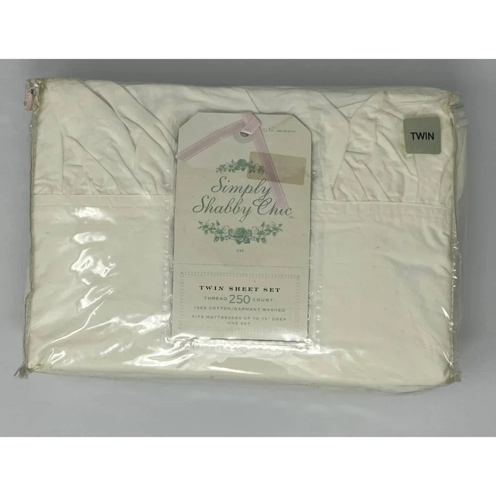 NWT Simply Shabby Chic Rachel Ashwell TWIN sheet set with ruffle - Picture 1 of 5